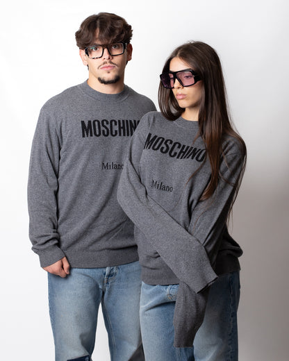 Maglia Moschino in misto lana con logo basic