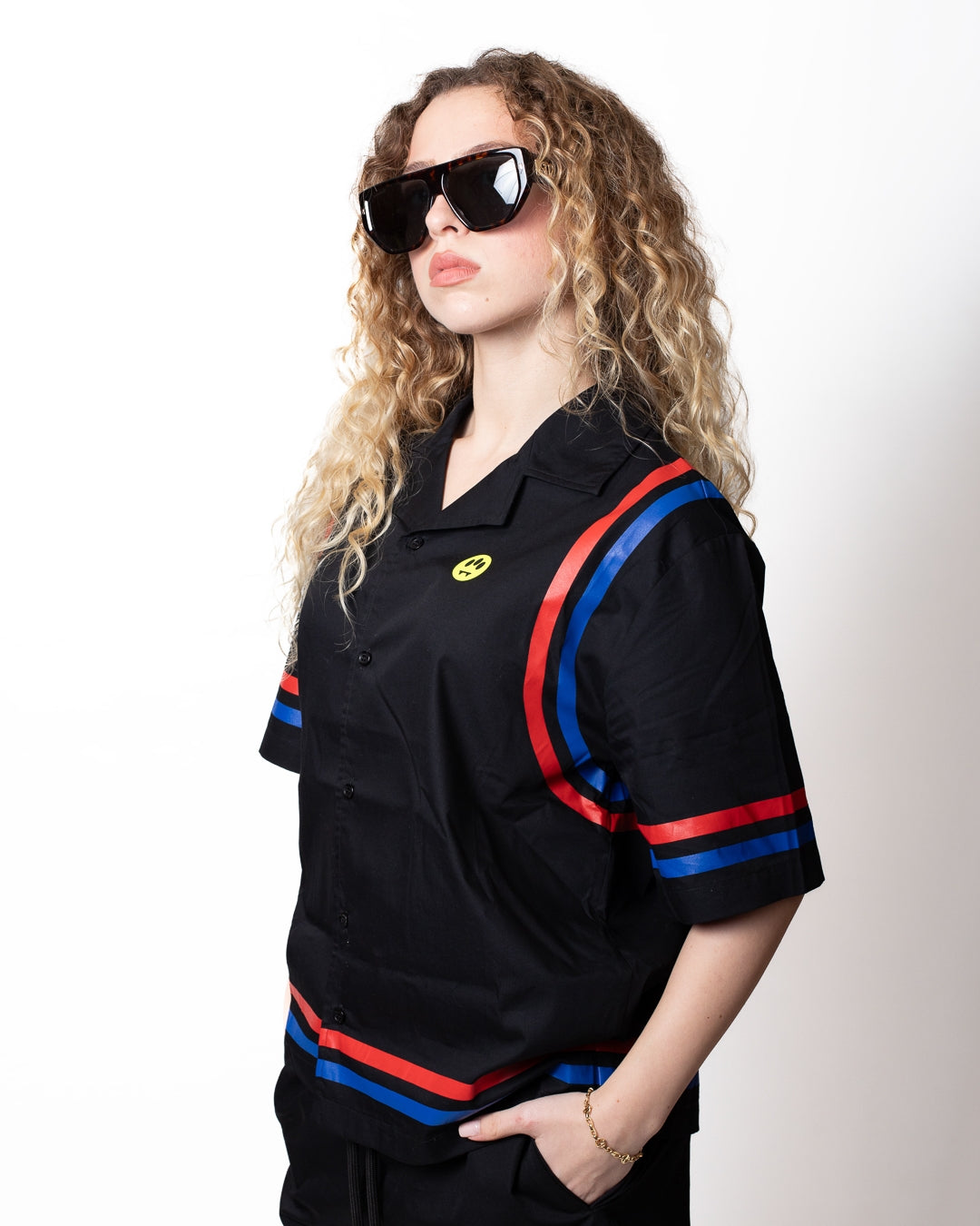 Camicia Barrow in popeline con stampe e logo