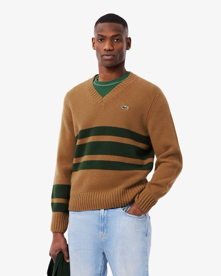 Maglia Lacoste a V in lana uomo