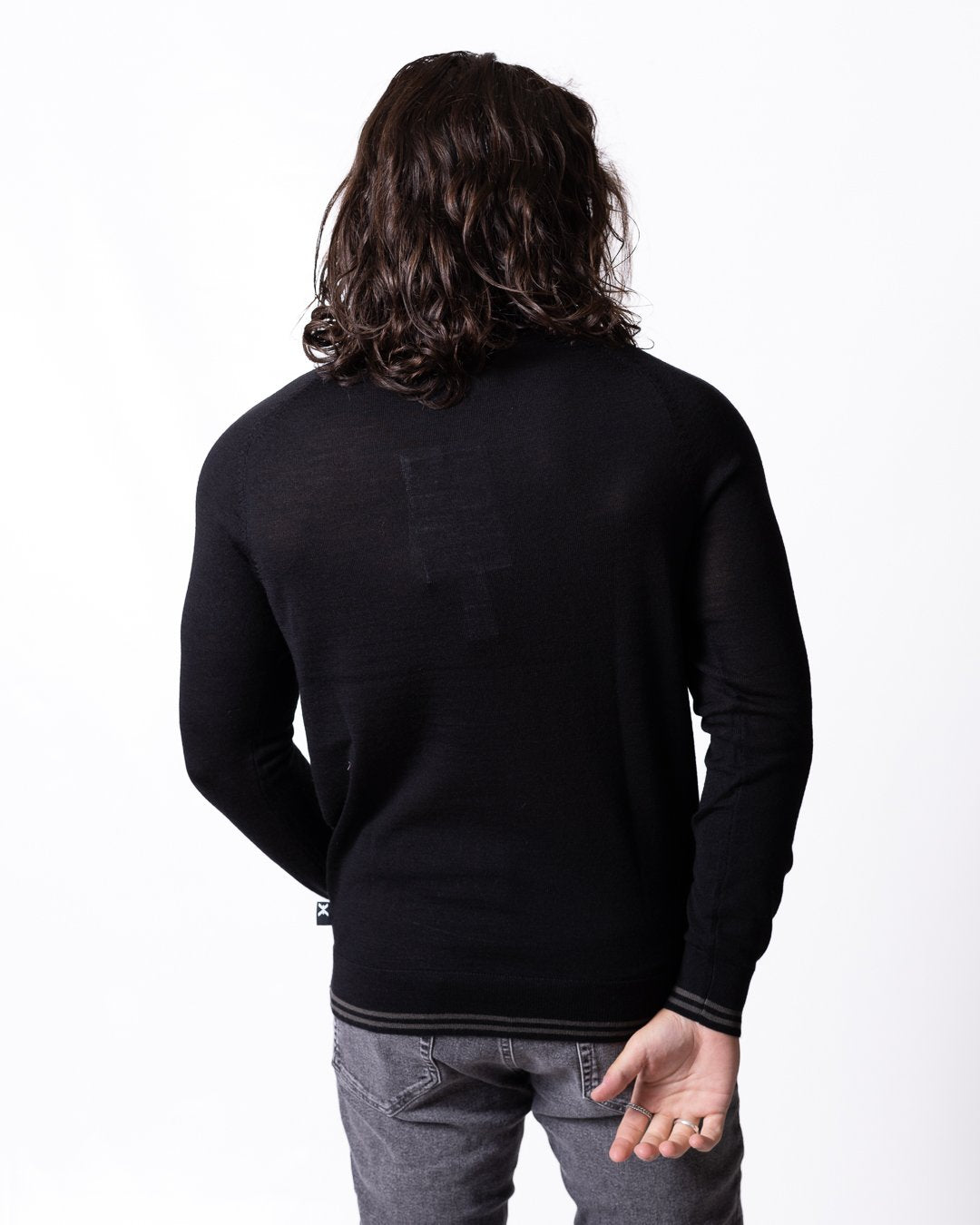 Maglia Richmond X in lana merino con logo a contrasto