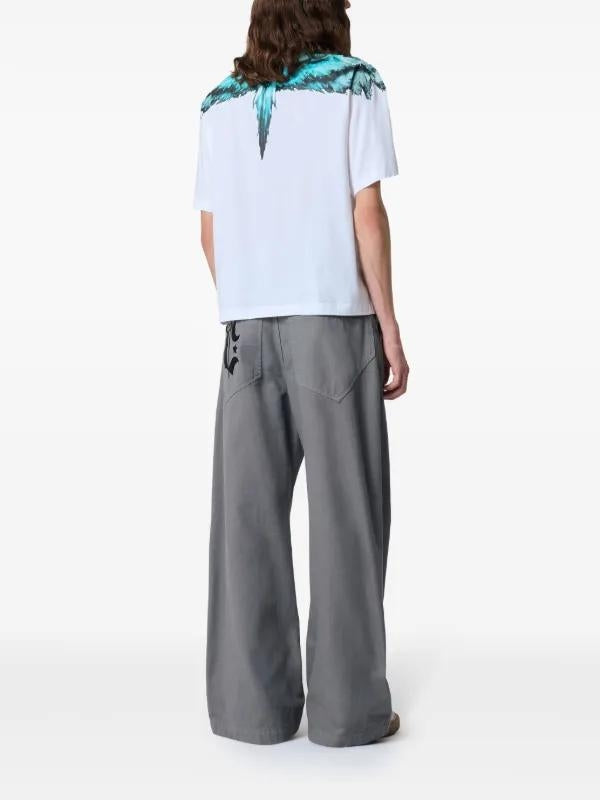T-Shirt Marcelo Burlon "Colordust Wings Turquoise White" uomo