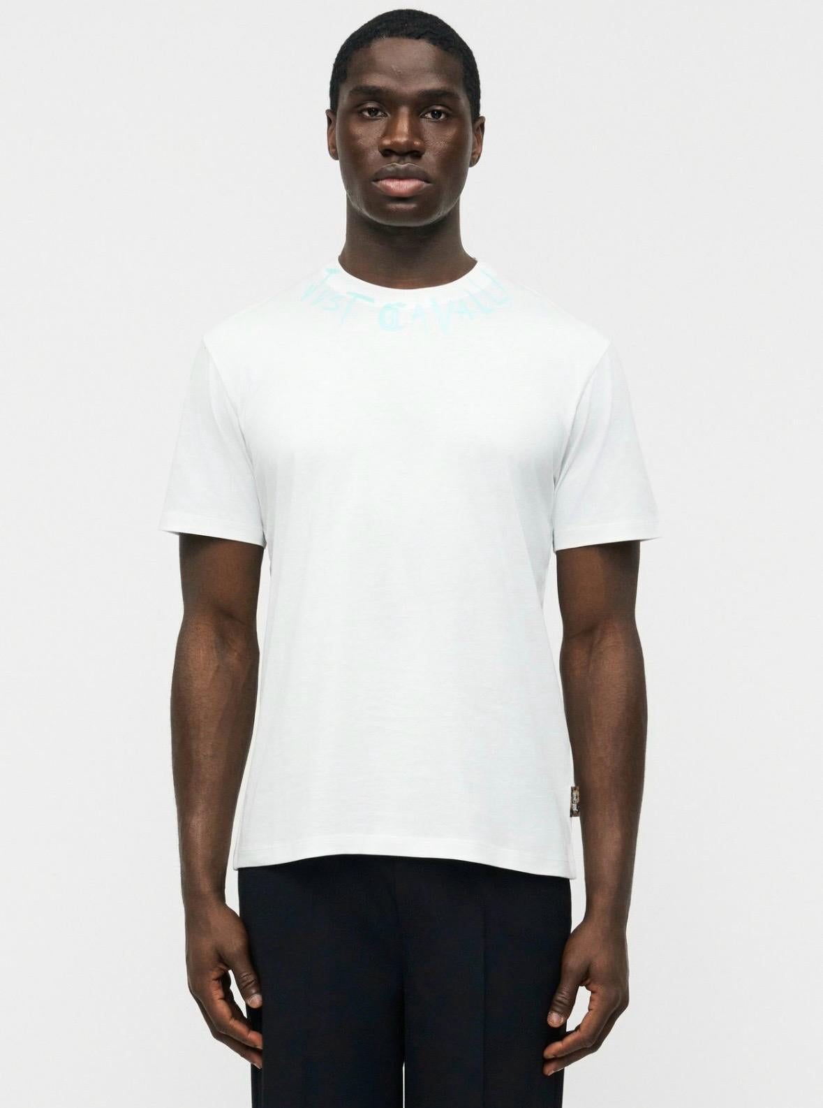 T-Shirt Just Cavalli girocollo con logo sul collo uomo