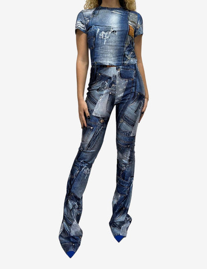 T-Shirt Chiara Ferragni effetto denim donna