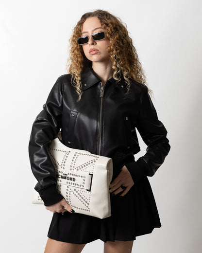 Borsa John Richmond in pelle con borchie e gioielli donna