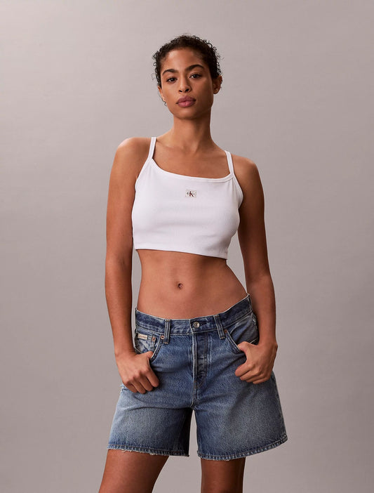 Top Calvin Klein in costina cropped donna