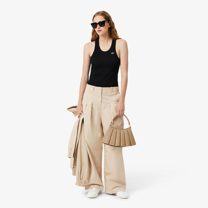 Borsa Lacoste in pelle plissettata donna