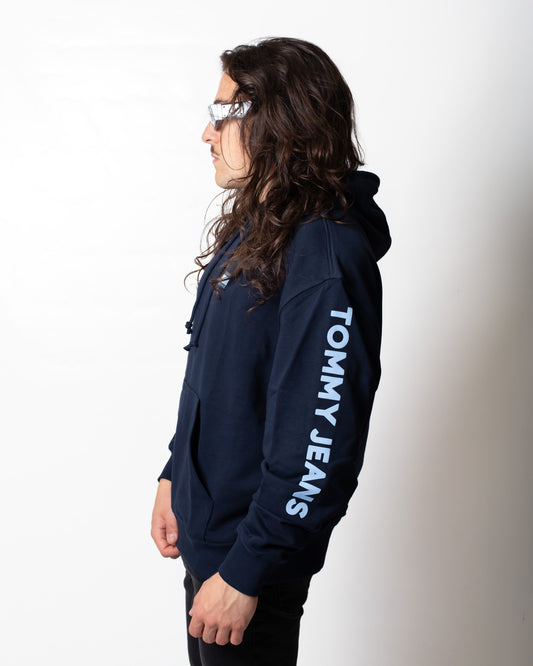 Felpa Tommy Jeans con cappuccio e logo in rilievo uomo