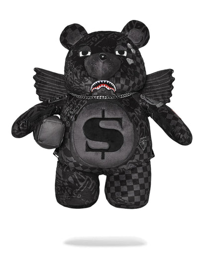 Zaino Sprayground orsetto nero 3AM Check Tedd Beary  Moneybear Backpack