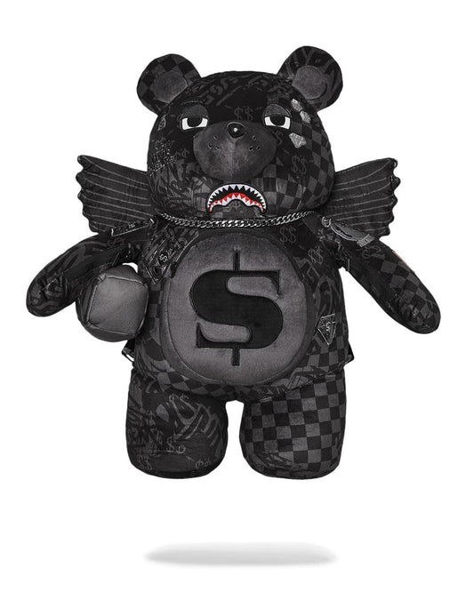 Zaino Sprayground orsetto nero 3AM Check Tedd Beary  Moneybear Backpack