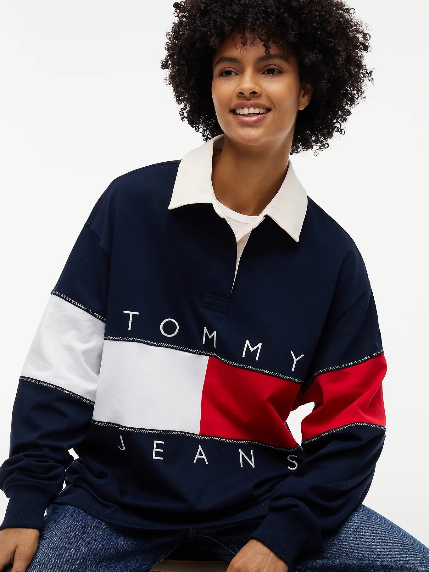 Polo Tommy Jeans "Flag Rugby" donna
