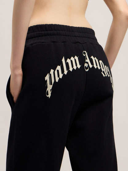 Pantalone Palm Angels in felpa "Curved Logo" donna