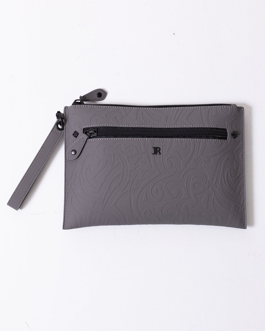Pochette John Richmond texture in rilievo dalla finitura opaca e logo "JR" applicato