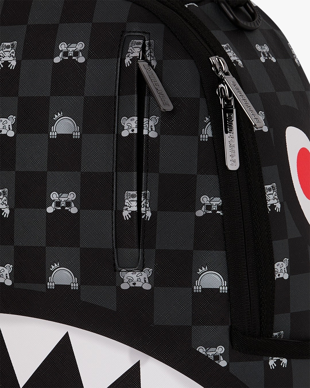 Zaino Sprayground nero GRAY PEEKING CHARACTER CHECK DLXSV BACKPACK