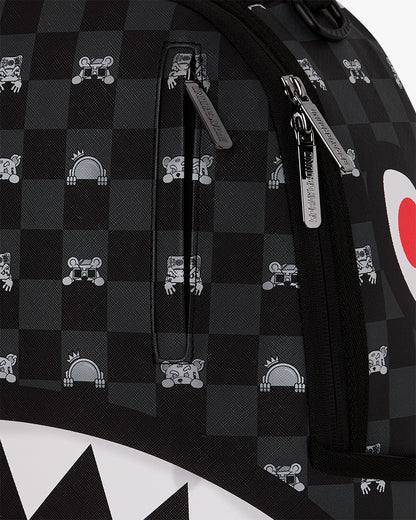 Zaino Sprayground nero GRAY PEEKING CHARACTER CHECK DLXSV BACKPACK