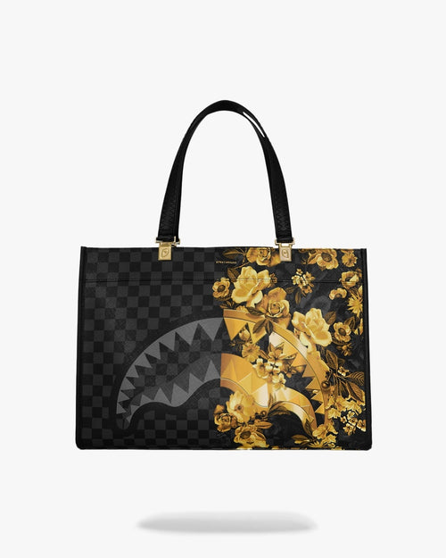 Borsa Sprayground nero GOLD FLORAL REMIX TORTUGA TOTE  