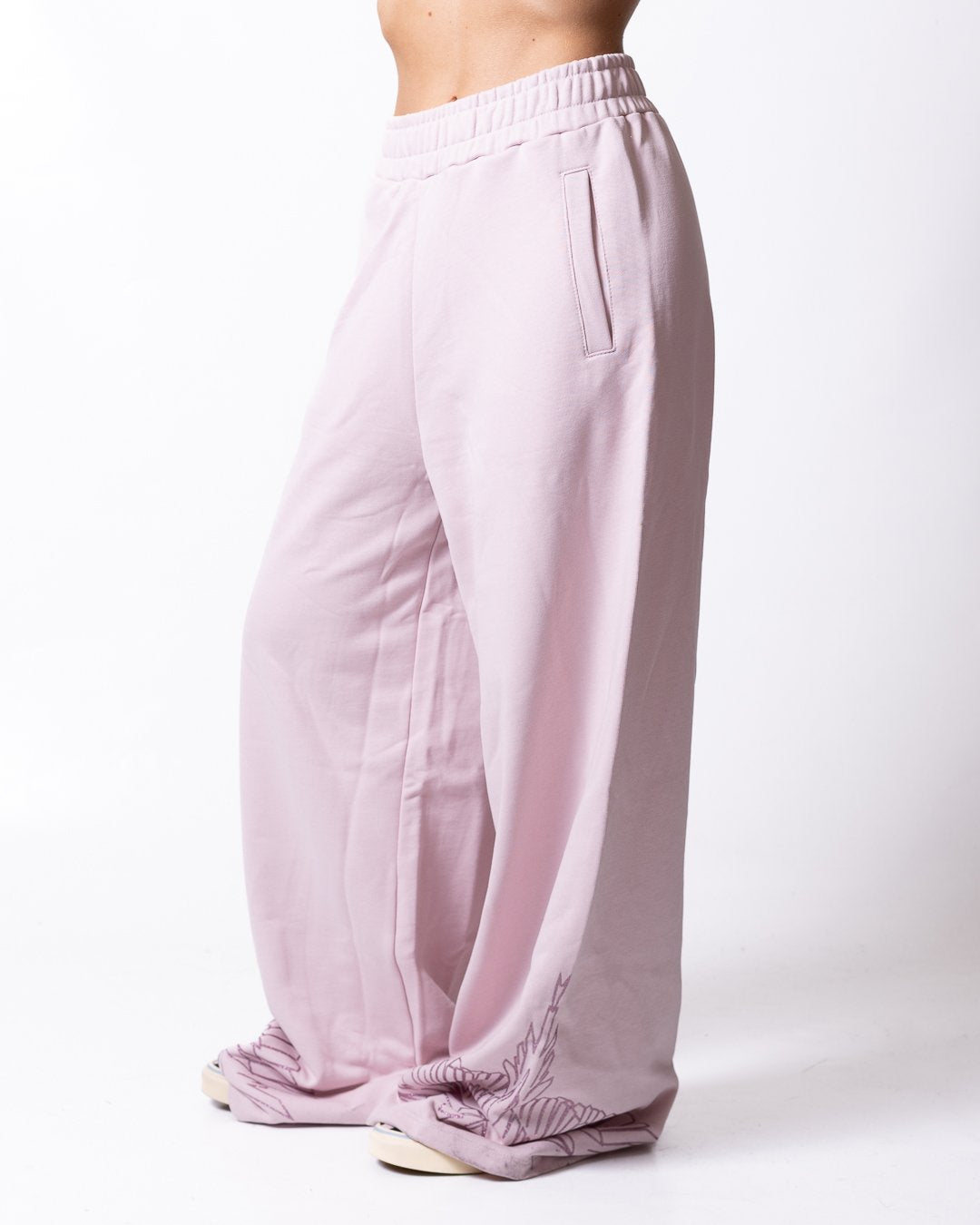 Pantalone County of Milan con grafica brillantinata