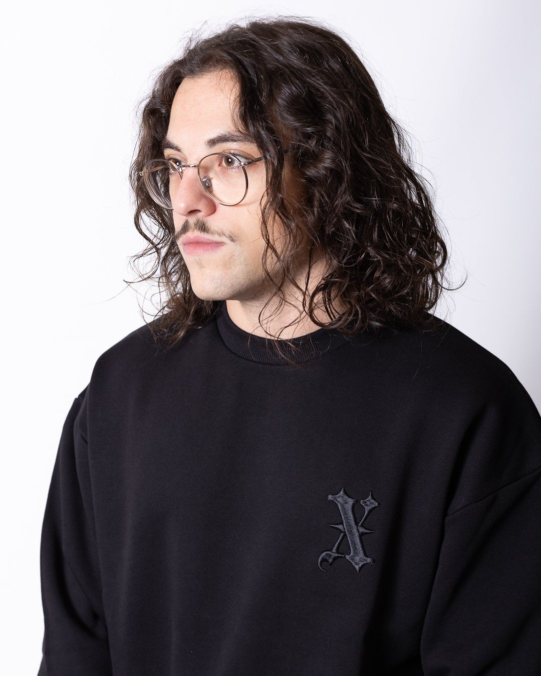 Felpa Richmond X con logo ricamato fronte-retro