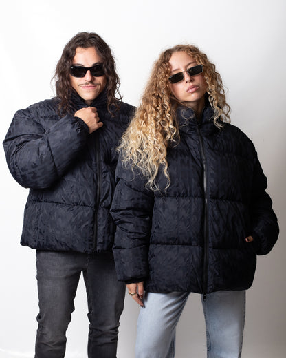 Giubbotto MSGM puffer con logo all-over