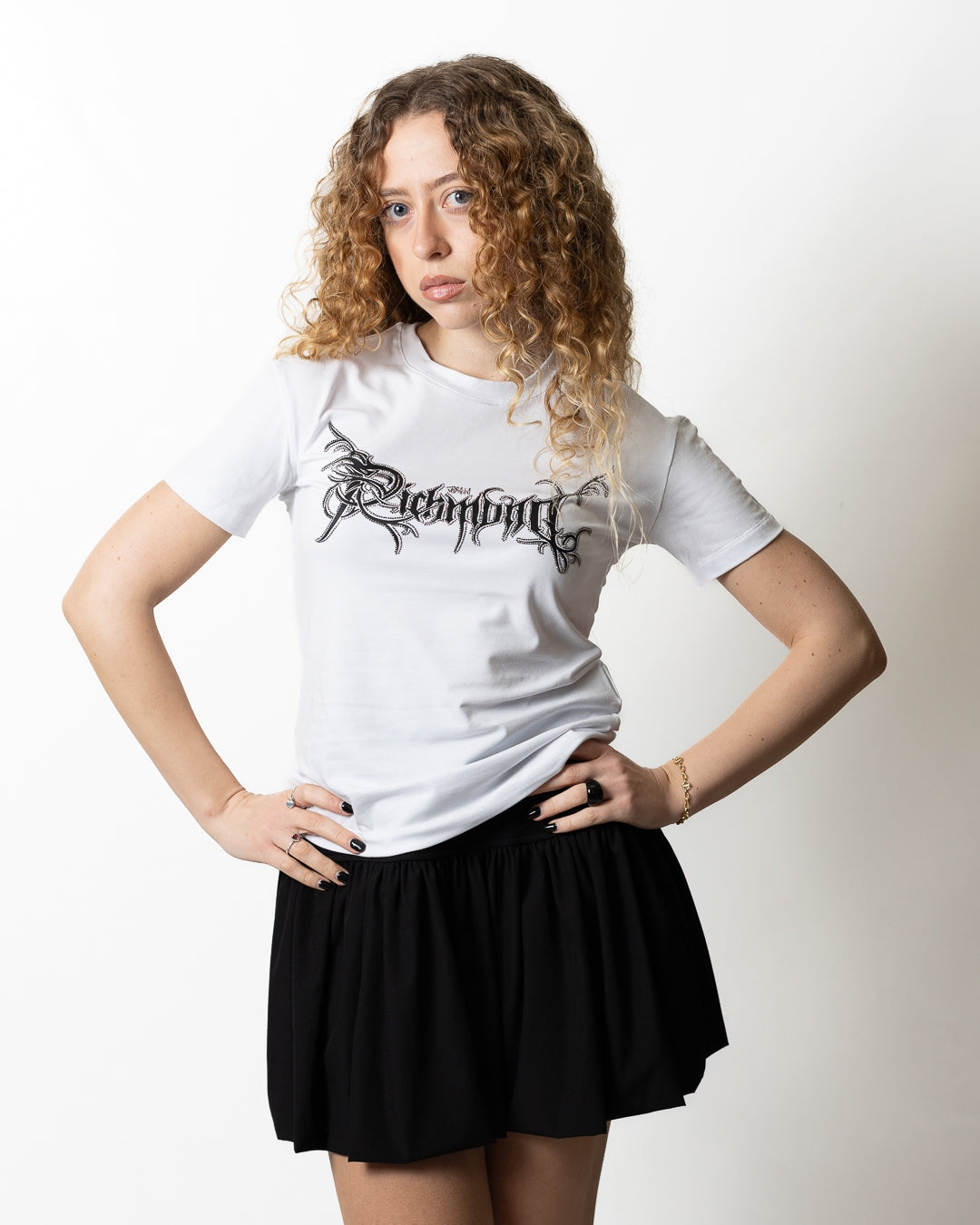 T-Shirt John Richmond slim con logo strass donna