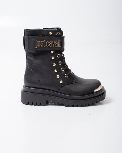 Stivali Just Cavalli con borchie e placca logata donna