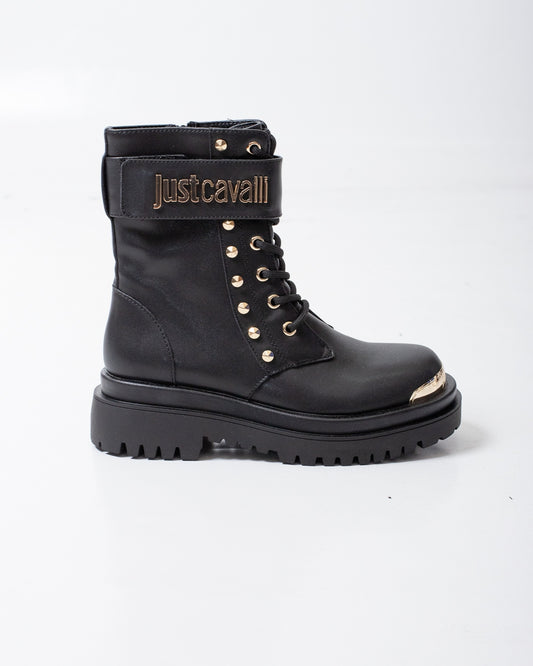 Stivali Just Cavalli con borchie e placca logata donna