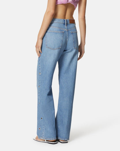Jeans Silvian Heach a palazzo con anelli in metallo donna
