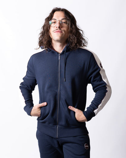 Felpa Colmar full zip con cappuccio e logo in rilievo
