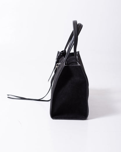 Borsa John Richmond in pelle di vitello scamosciata con dettaglio zip