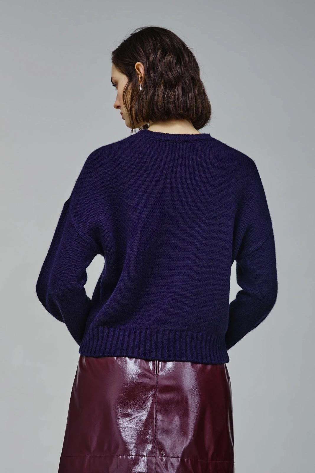 Maglia Nenette in lana e cashmere con pietre decorative