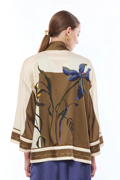 Giacca Nenette kimono stampata donna