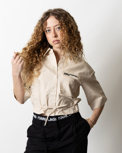 Camicia Karl Lagerfeld Jeans cropped con laccetti donna