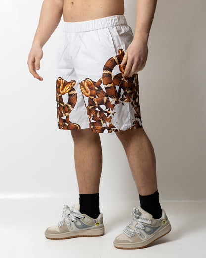 Bermuda Marcelo Burlon in popeline "Snake Logo" uomo