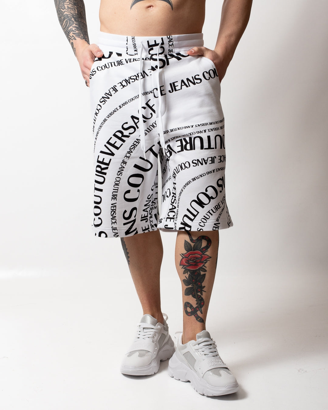 Bermuda Versace Jeans Couture in felpa "Logomania" uomo