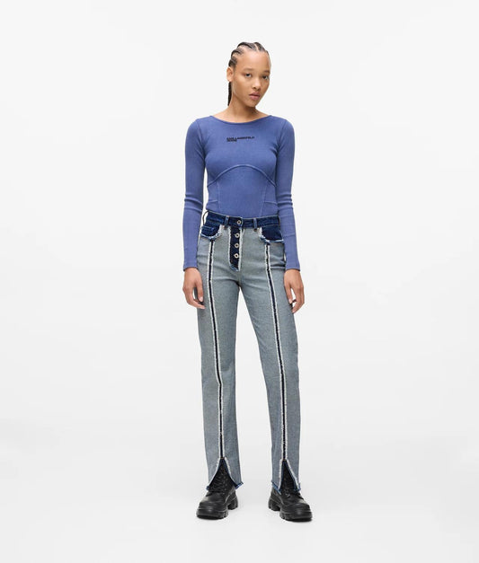 Jeans Karl Lagerfeld high rise straight donna