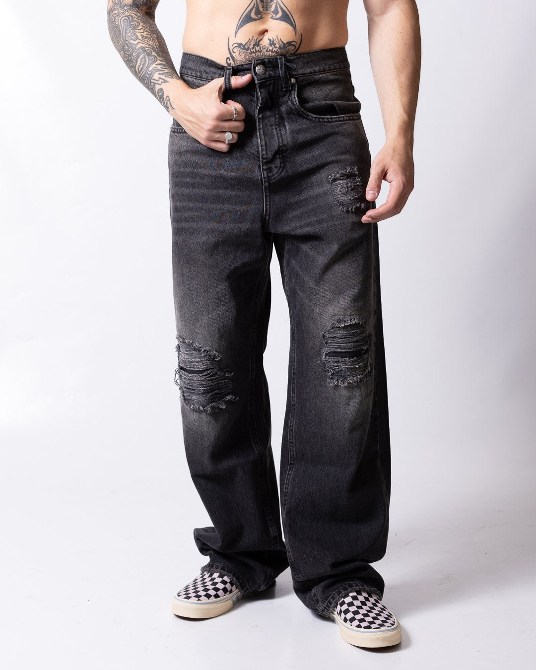 Jeans John Richmond con logo "Rich" stampato dalla finitura lucida