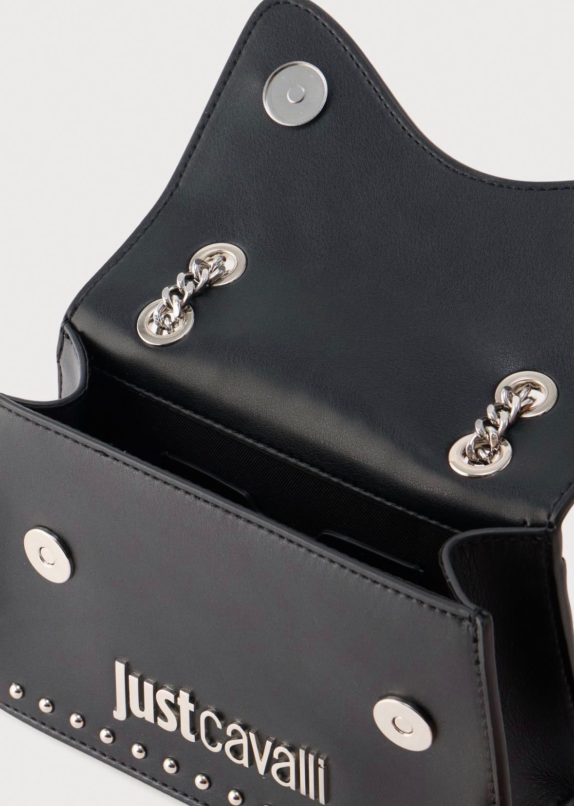 Borsa Just Cavalli con logo in argento e borchie