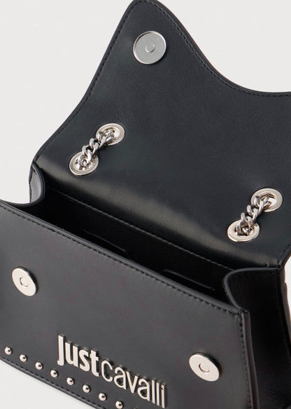 Borsa Just Cavalli con logo in argento e borchie