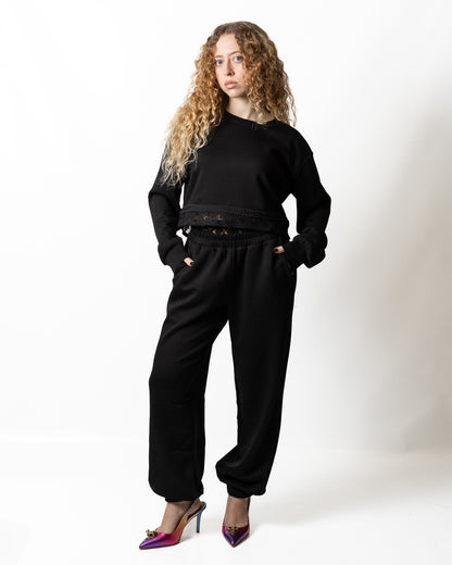 Pantalone Richmond X in felpa con pizzo donna