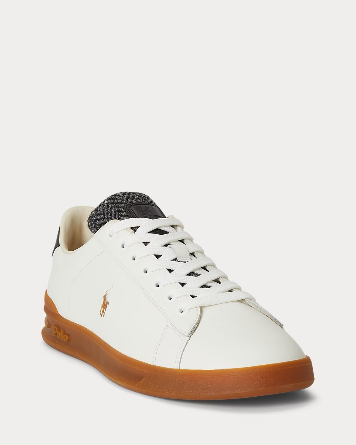 Sneakers Polo Ralph Lauren "Heritage Court II" in pelle con dettagli in tweed lana