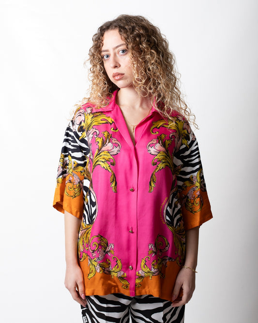 Camicia Versace Jeans Couture "Zebra Barocco" in viscosa donna