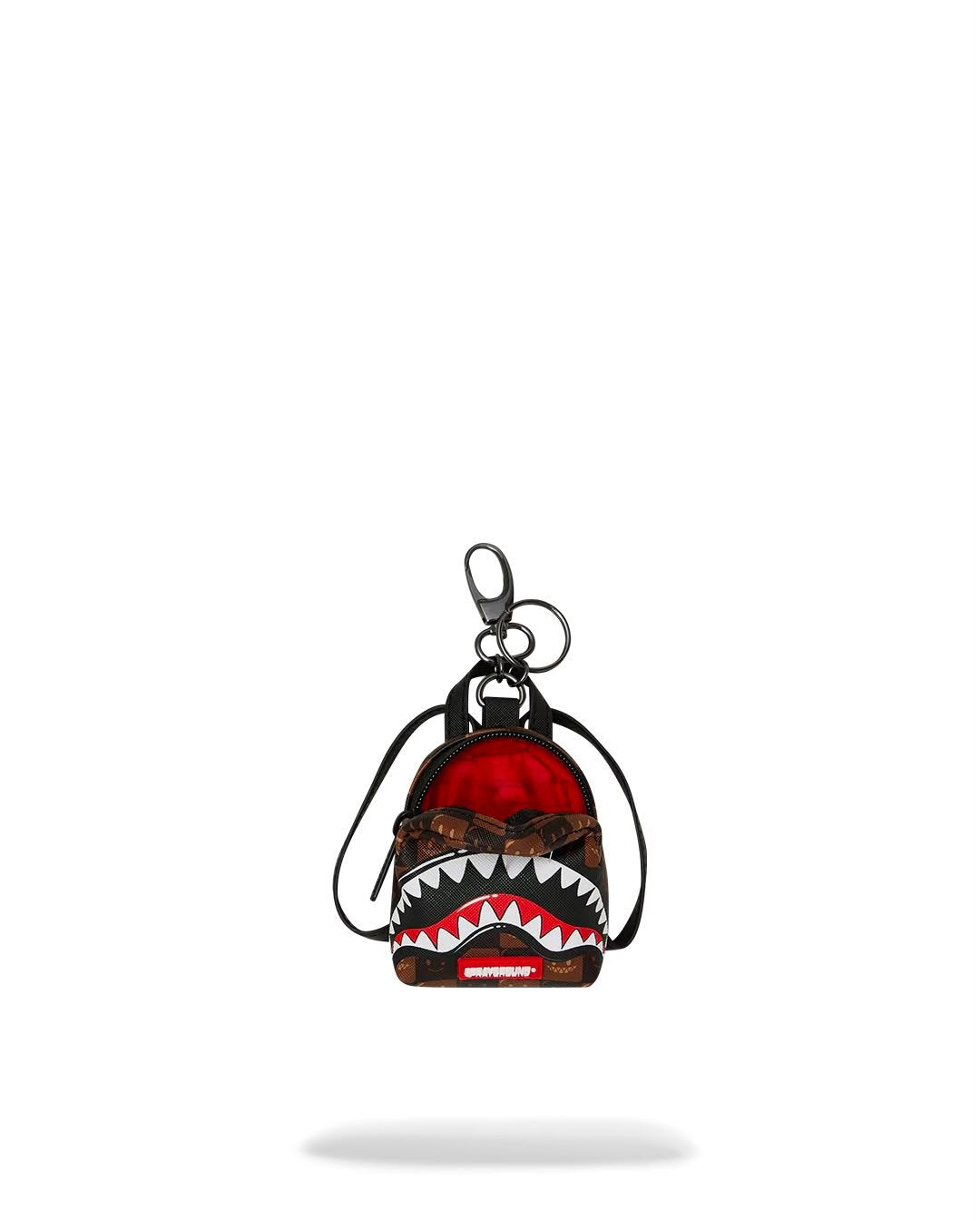 Portachiavi Sprayground marrone SHARKS IN PARIS WTF BUBBLE BROWN CHECK BACKPACK KEYCHAIN