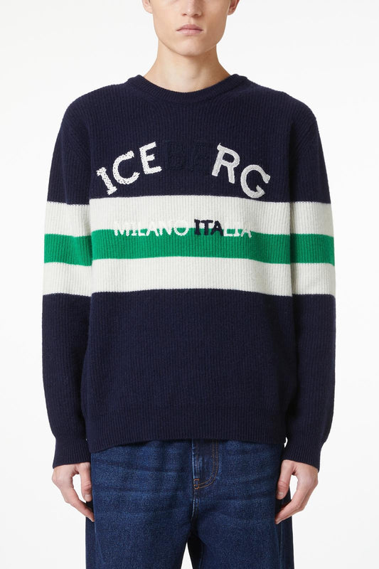 Maglia Iceberg in lana con ricami uomo