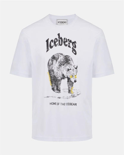 T-Shirt Iceberg con logo stampa e ricamo uomo