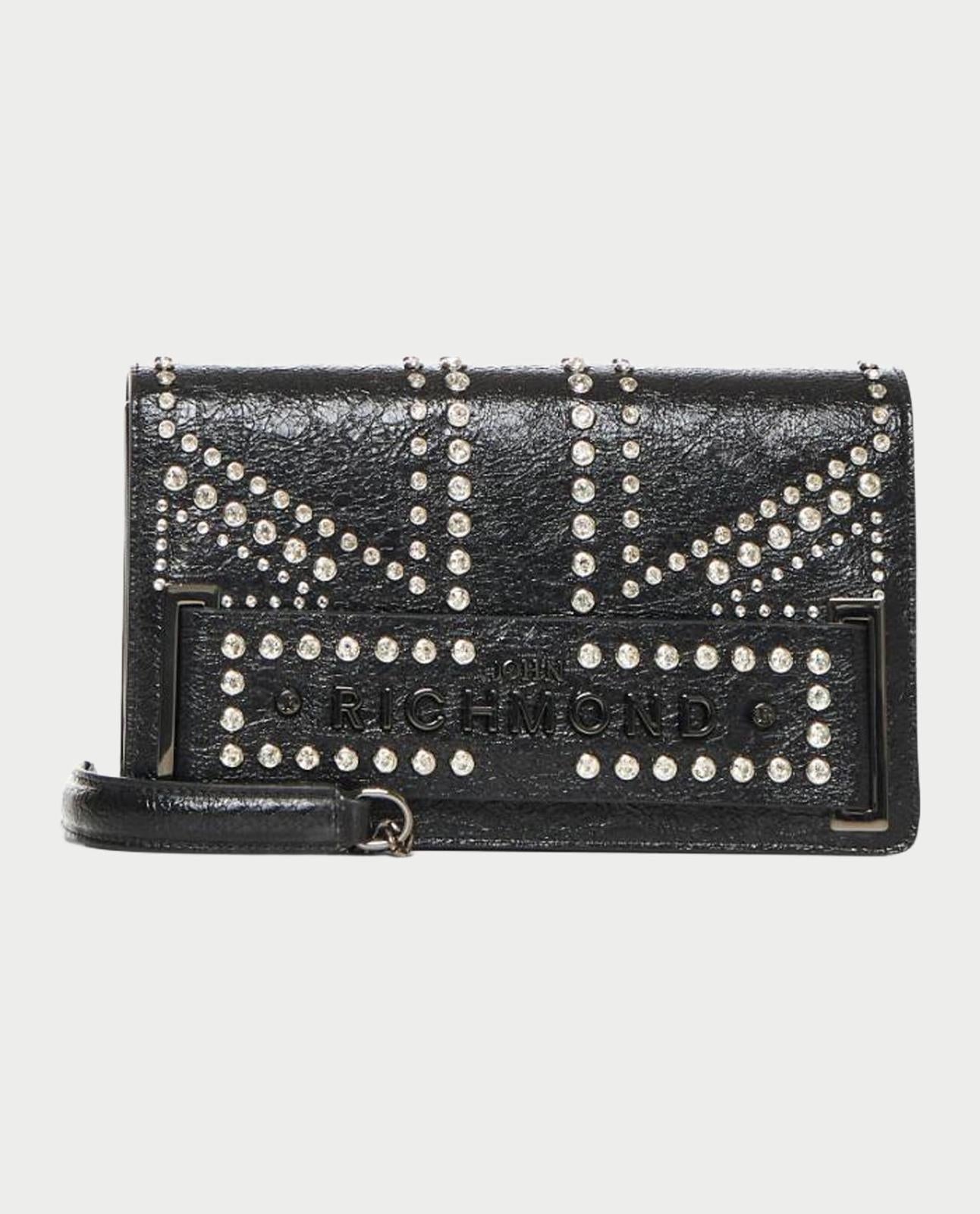 Borsa John Richmond shoulder bag in vera pelle con strass donna