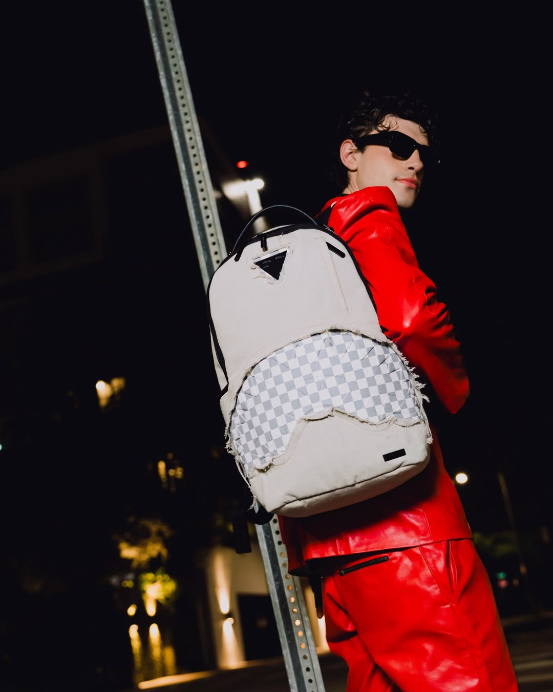Zaino Sprayground bianco CREAM DENIM TEAR SHARK BACKPACK