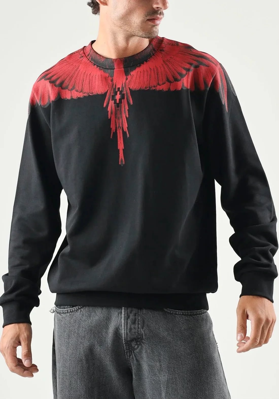 Felpa County of Milan girocollo con "Iconic Wings"