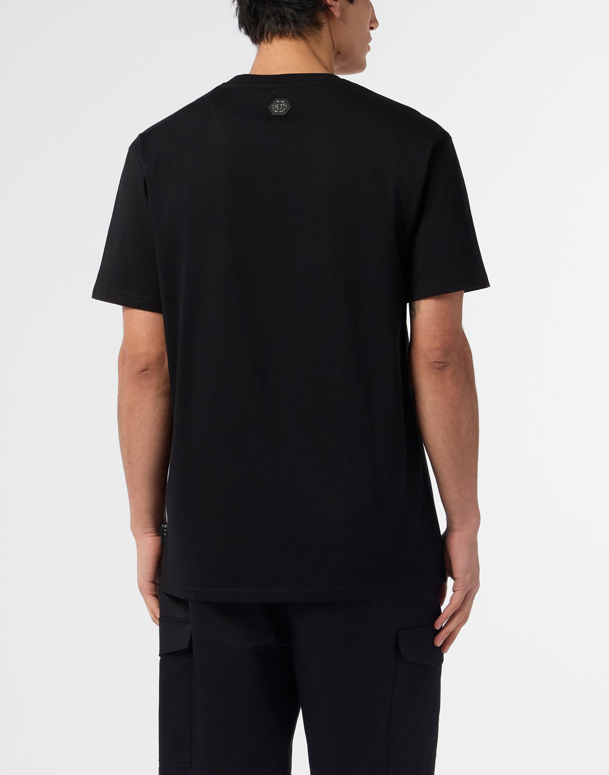 T-Shirt Philipp Plein Hexagon line con logo stampato uomo