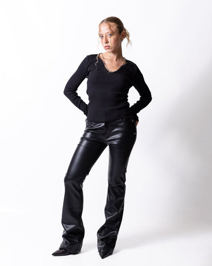 Pantalone Richmond X flared in ecopelle donna