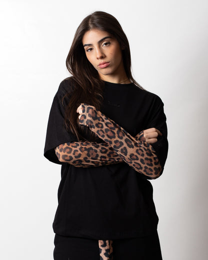 Maglia Disclaimer con maniche animalier donna