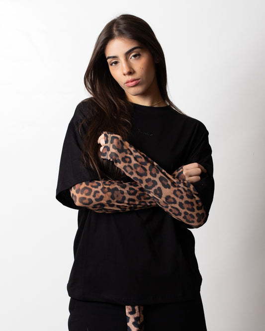 Maglia Disclaimer con maniche animalier donna